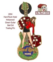 Hard Rock Hotel 2004 Hollywood Green Guitar with Bell Girl Trading Pin - $19.95