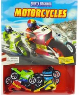 Mighty Machines Play Set w 4 Motorcycles Foldout Racetrack Mat &amp; Storybook - £10.08 GBP