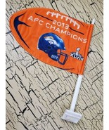 Denver Broncos 2013 AFC Champions Football Shaped Car Auto Window Flag N... - £18.99 GBP