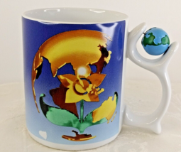  Coffee mug With A Small World Spinning On Exquisite Handle 4&quot; - £23.60 GBP