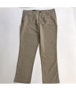 Banana Republic Men Flat Front Pant Slim Fit Stretch Wicking Tan Brown 4... - $19.87