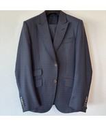 Gucci Italy Men’s Dark Blue Check Pattern Suit 46R (EU) 36R (US) Peak Lapel - $20,351.90 MXN
