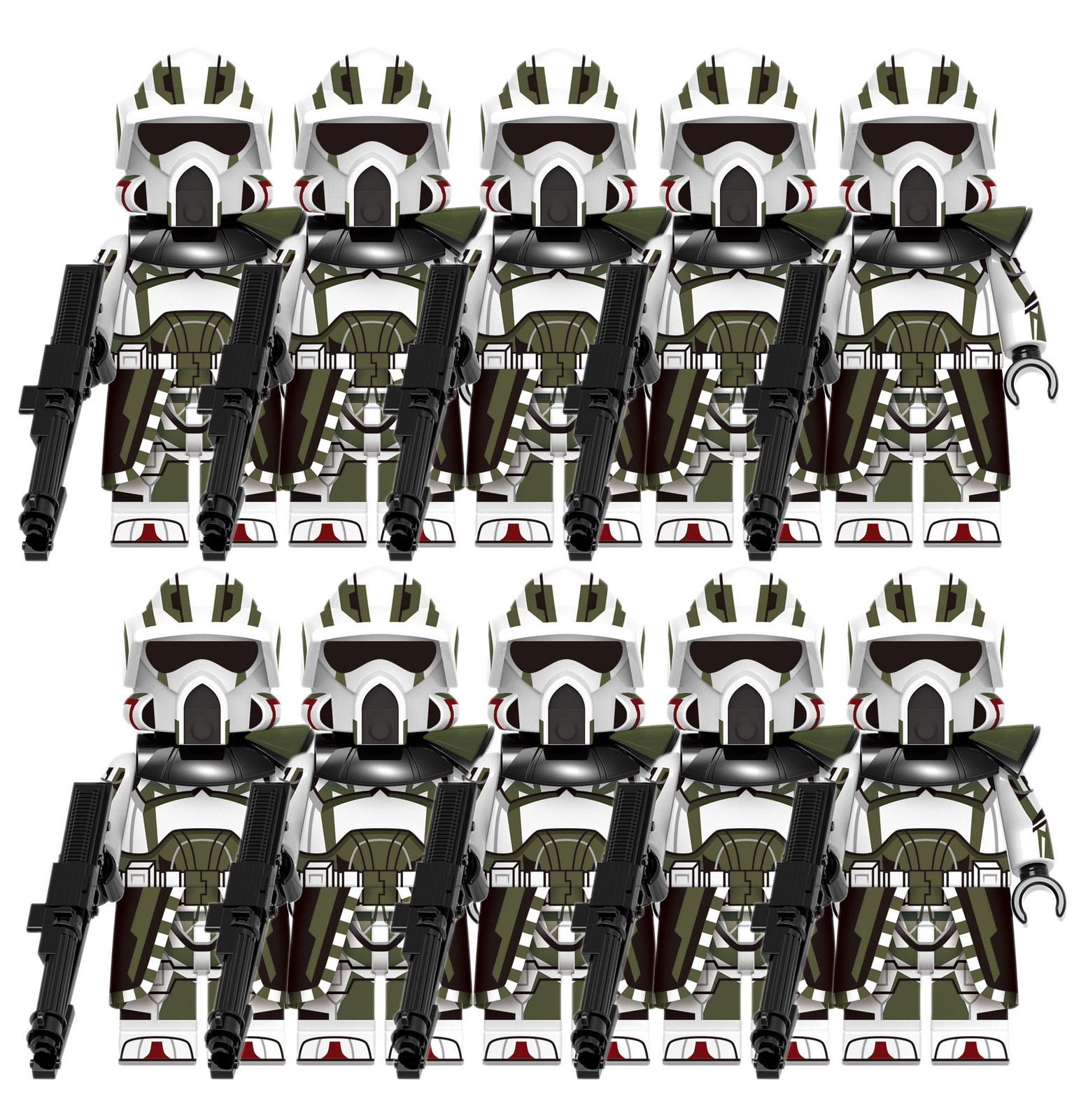 10Pcs Star Wars ARF Clone Commander Trauma Minifigure Toys Gift