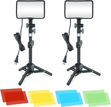 Linco 2 Packs Led Video Light With Adjustable Tripod Stand And Color Fil... - £30.44 GBP