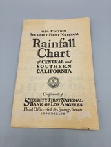 Vintage 1930 Los Angeles County Rainfall Chart From Security First National Bank - £13.97 GBP