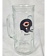 Vintage NFL Chicago Bears Clear Glass Beer Mug Tankard Fisher Peanuts - $13.65 CAD