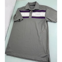 Travis Mathew Men Golf Polo Shirt Gray Purple Short Sleeve Stretch Small S - $19.77