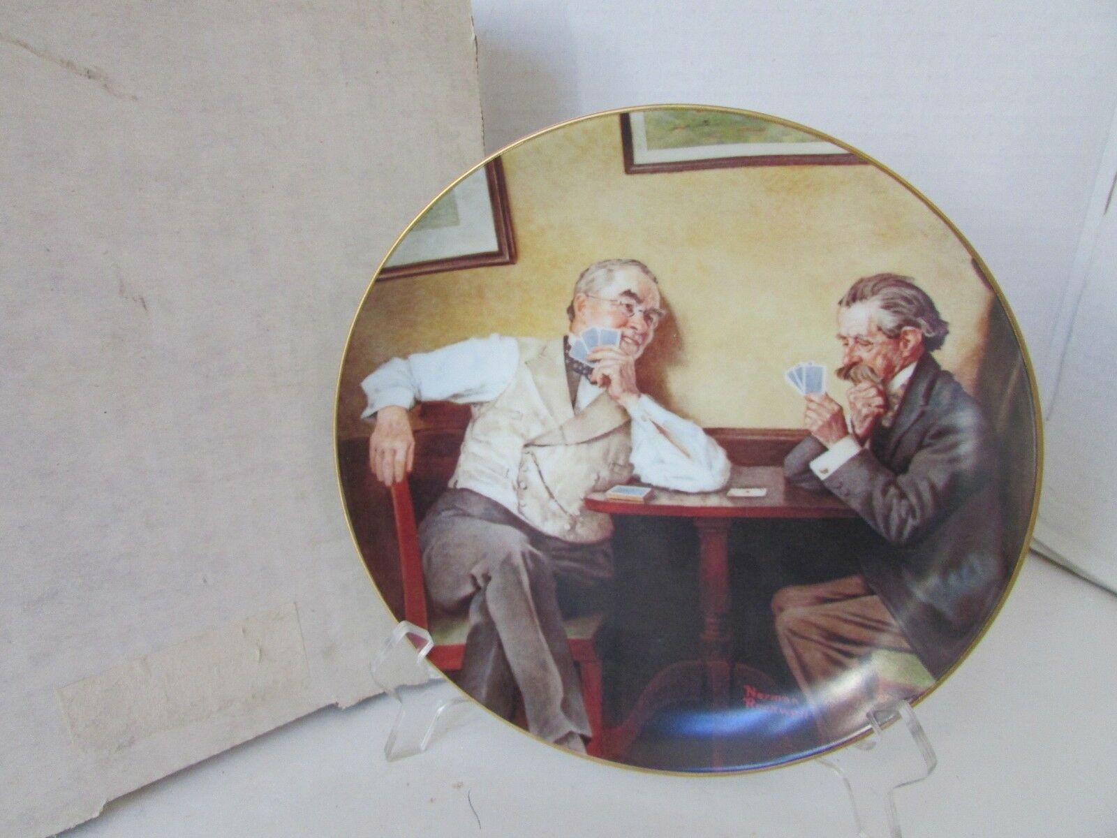 KNOWLES COLLECTOR PLATE BEST FRIENDS 4TH ROCKWELL'S GOLDEN MOMENTS BOXED 10799 - $4.90