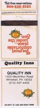 Matchbook Cover Quality Inn Whitehall PA - $0.70