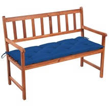  Garden Bench Acacia Wood, Blue Cushion - $3,381.51 MXN