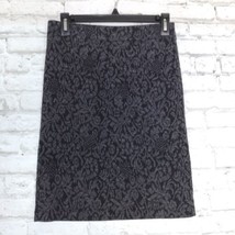 Ann Taylor LOFT Pencil Skirt Womens XS Gray Black Pattern Bandage Stretc... - $19.98