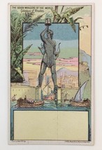 Victorian Trade Card &quot;7 Wonders&quot; Colossus of Rhodes 1881 J.H. Bufford&#39;s - $12.00