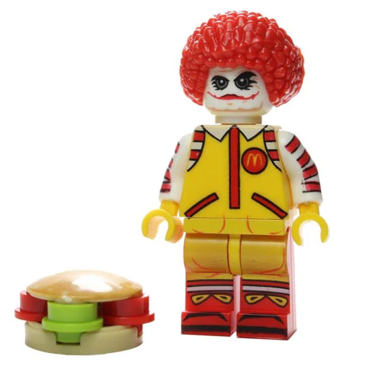 Joker X Ronald McDonald Fast Food Clown Minifigure - £4.62 GBP