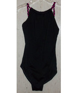 WOMENS MOTION WEAR BLACK DANCE / YOGA / GYMNASTICS LEOTARD  SIZE PA - €20,27 EUR