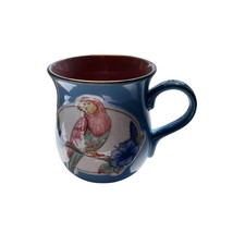 Vintage Norcrest Pink Parrot on Floral Branch Porcelain Japan Coffee Tea Blue - £15.53 GBP