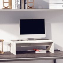 Monitor Stand White 50x27x15 cm Solid Wood Pine - £12.77 GBP