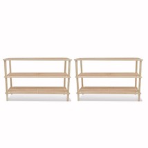  Shoe Cabinet Set of 2 Natural wood Solid fir wood Medium - $1,856.59 MXN