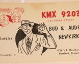 Vintage CB Ham radio Amateur Card KMX 9203 Portland Oregon Las Vegas - $8.90