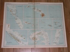 1922 Vintage Map Of Oc EAN Ia Pacific Islands Hawaii New Caledonia Samoa Tahiti - £21.94 GBP