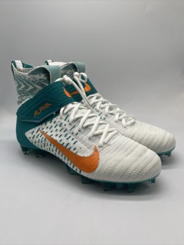 Primary image for Nike Alpha Menace Elite 2 Flyknit Football Cleats Dolphin BV2077-108 Men's Sz 11