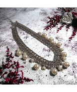 Necklace Jewelry 19 Inch Length Goth Costume Pearl Charm Heavy Chain - £18.27 GBP
