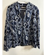Chico’s Tranquil Paisley Lilith Pattern Long Sleeve Zip Up Jacket Size 2... - $26.99