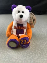 #22 Limited Treasures Alabama State Quarter Collectible Plush 9&quot; Bear Kg Z2 - £7.75 GBP