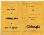 Belmont Cafe Menu Jackson Mississippi 1940&quot;s Good Morning  - £37.15 GBP