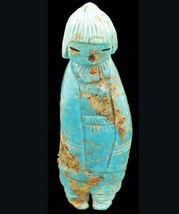 Zuni Natural Turquoise Corn Maiden Fetish W Coral, Hand Carved, E Quandelacy - £260.42 GBP