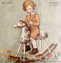 Child On Rocking Horse In Garden 1926 Jessie Willcox Smith Lithograph Art DWX8 - £10.79 GBP