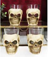 Skull Shot Glass Set of 4 Shot Glasses Great for Whiskey Vodka Tequila o... - $30.07 CAD