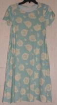 New Womens Lu La Roe Jessie Pretty Floral Knit Swing Dress W/ Pockets Size Xxs - £22.07 GBP