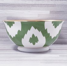 Grace 6.25&quot; Soup Cereal Porcelain Bowl Green White Gold (AS IS) - £11.27 GBP