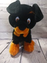Classic Toy Company Puppy Dog Plush 11&quot; Black and Gold/Brown 2003 - £12.44 GBP
