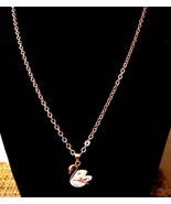 Rose Gold Plated Crystal Swan Pendant Necklace - €11,99 EUR