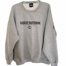 Harley Davidson Vintage Y2K Grey Embroidered Sweatshirt Daytona Beach Size 2XL - £63.52 GBP