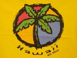 YOUTH YELLOW T-SHIRT SZ XS (2-4) BRIGHT PALM TREE N CIRCLE HAWAII WIS DE... - $9.99