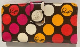 Roxy Passport Boarding Pass Credit Card Wallet Large Polka Circle Dot Pr... - £30.94 GBP