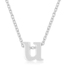 Rhodium Plated Finish Initial U Pendant - $12.00