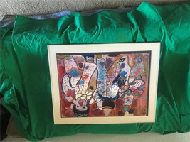 Vtg 3 Clowns Watercolor Painting Simmone Hulett Tulsa Oklahoma Artist Original A - £715.42 GBP