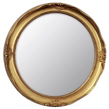 Vintage 12.2 Inch Decorative Wall Mirror Hanging Mirror Round Antique Gold - £36.65 GBP