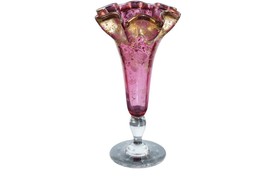c1900 Cranberry Bohemian Moser art glass vase - £116.88 GBP