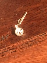 14KARAT Gold Monogram &quot;M&quot; &quot;W&quot; Tie Tack Lapel Pin Pinback Jewelry Accent Namesake - £47.79 GBP