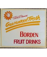 Vintage Original Borden Fruit Drinks Sign Decal Display Elsie&#39;s Promise ... - £9.90 GBP