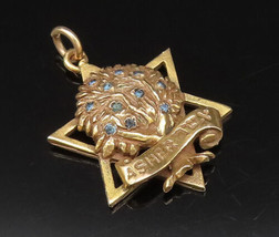 14K GOLD - Vintage Sapphire Asher Tree With Star Of David Pendant - GP561 - $386.27