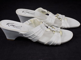 KIM ROGERS DARLA WHITE MULES Size 8M Patent Leather Super Cute! - $8.90