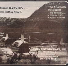 1983 Alaska Rotorcraft Anchorage Advertisement Robinson R-22&#39;s HP Aviati... - $19.99