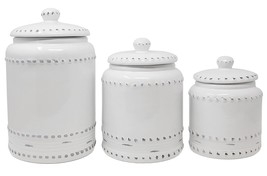 KOVOT 3 Piece Ceramic Canister Set With Air-Sealed Lids &amp; Bonus Decal La... - £39.32 GBP