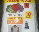 Fruit of the Loom ~ Mens 10-Pack Tanks A-Shirts White 100% Cotton ~ S (3... - £22.16 GBP