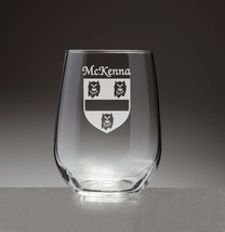 McKenna Irish Coat of Arms Stemless Wine Glasses (Sand Etched) - £53.68 GBP